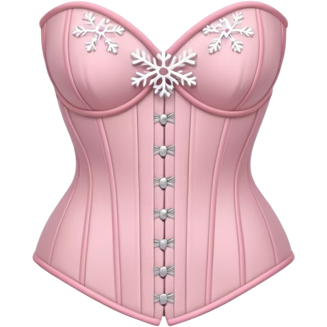 Pastel pink corset with snowflake design emoji