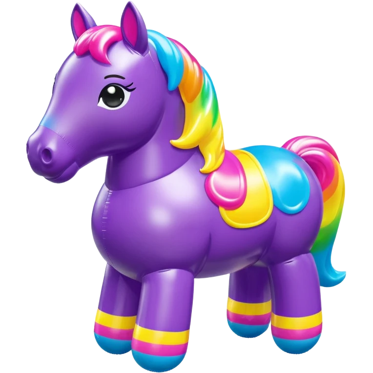  Lisa Frank style inflatable vinyl chubby horse toy figure  emoji