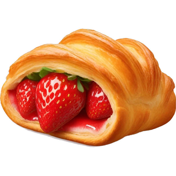 Strawberry croissant  emoji