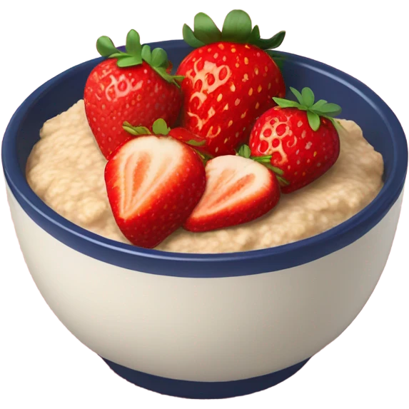strawberries on top of oatmeal bowl emoji