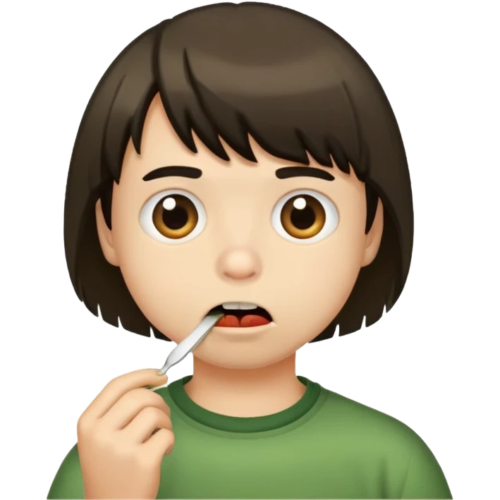 Мальчик с каре кушает козявку  emoji