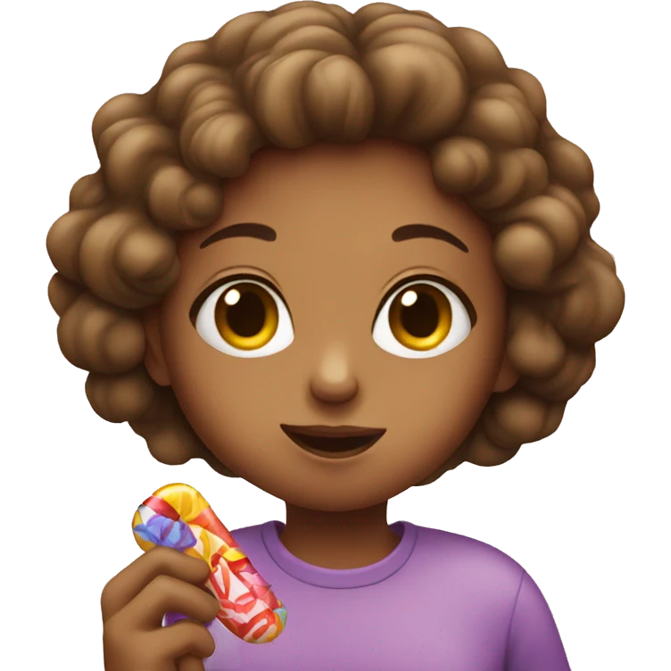 Girl eating candy emoji