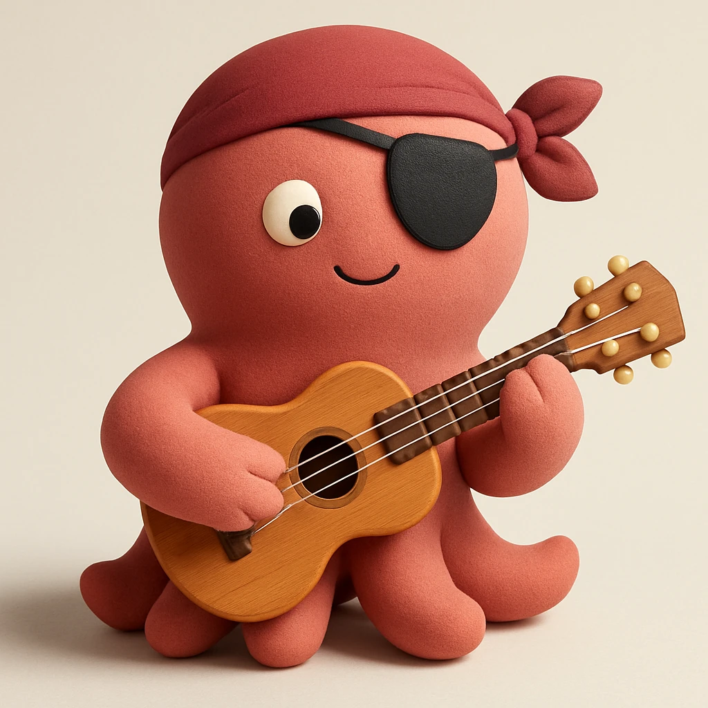 octopus playing guitar emoji