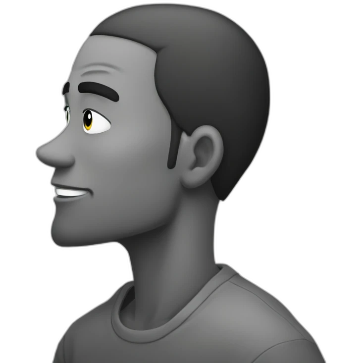 Giga Chad from profile meme black and white emoji