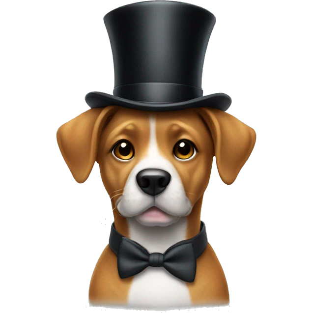 dog with a tophat and tie emoji