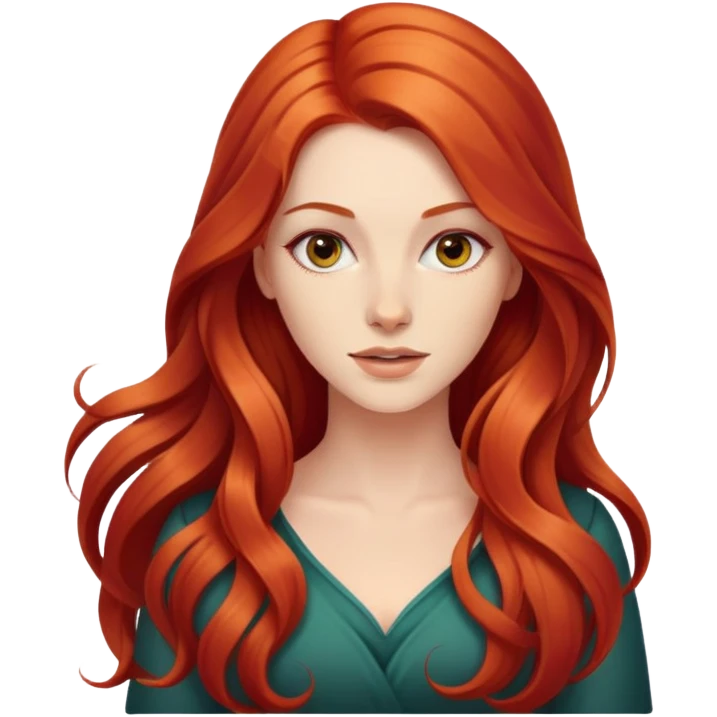beautiful woman with long flowing red hair emoji