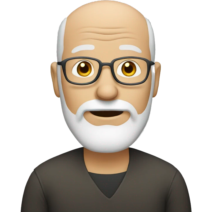 Old bald man with a white goatee emoji