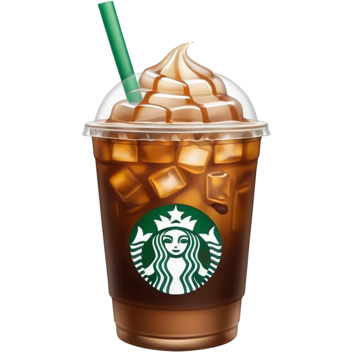 Starbuck ice coffee with ice cubes emoji