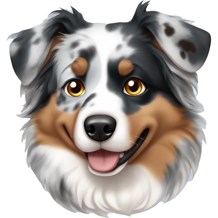 Blue merle australian shepherd Blue eye, brown eye emoji