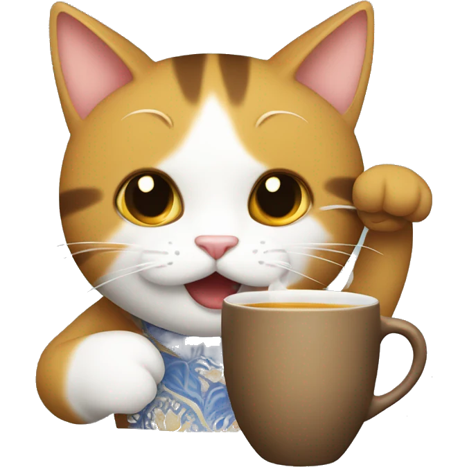 Gato tomando té  emoji