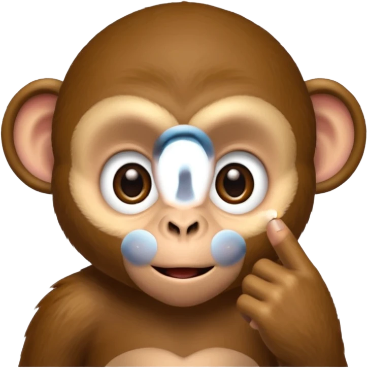 A monkey pulling his eyelid down with one finger emoji