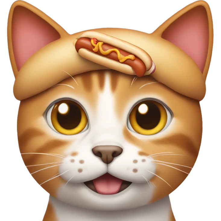 Cat with a hotdog  emoji