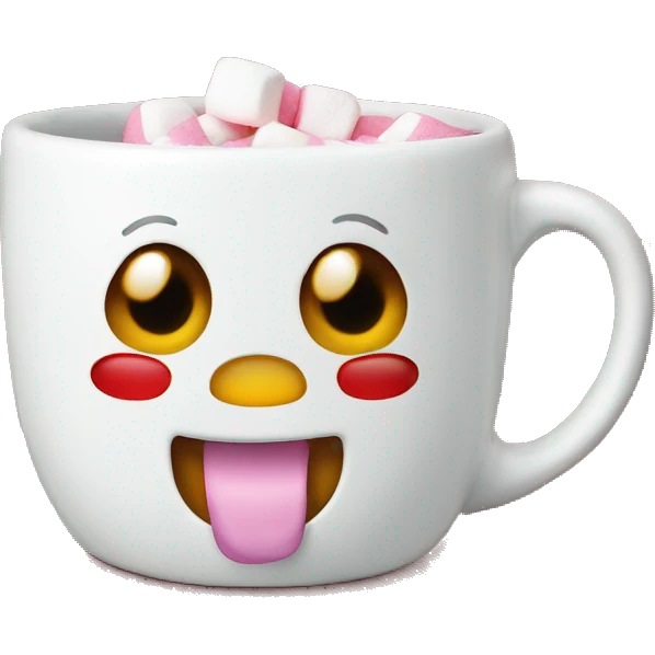 caneca de café de natal, com marshmallow  emoji