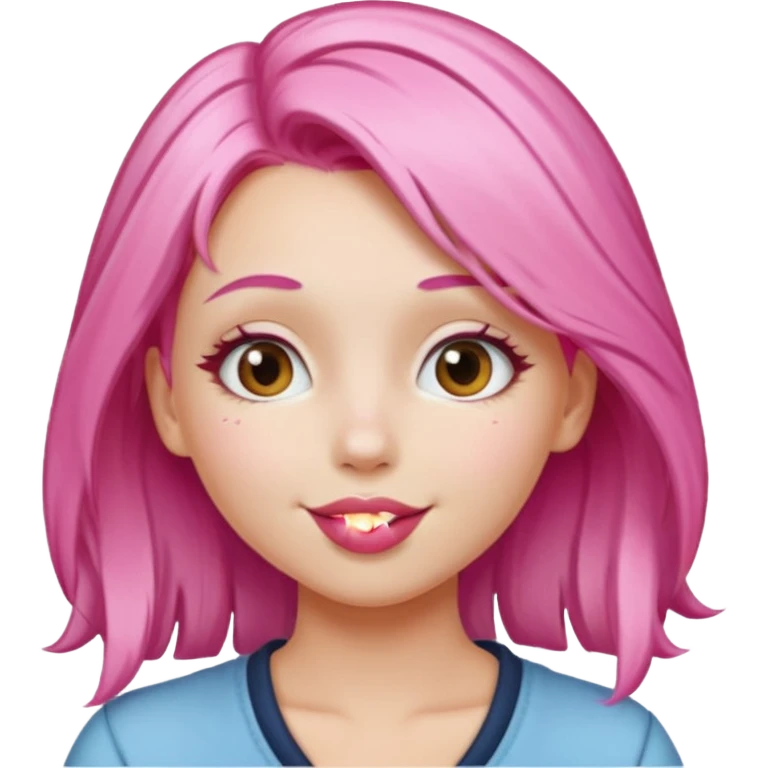 Vóley gilr pink blonde hair white skin kissing  emoji