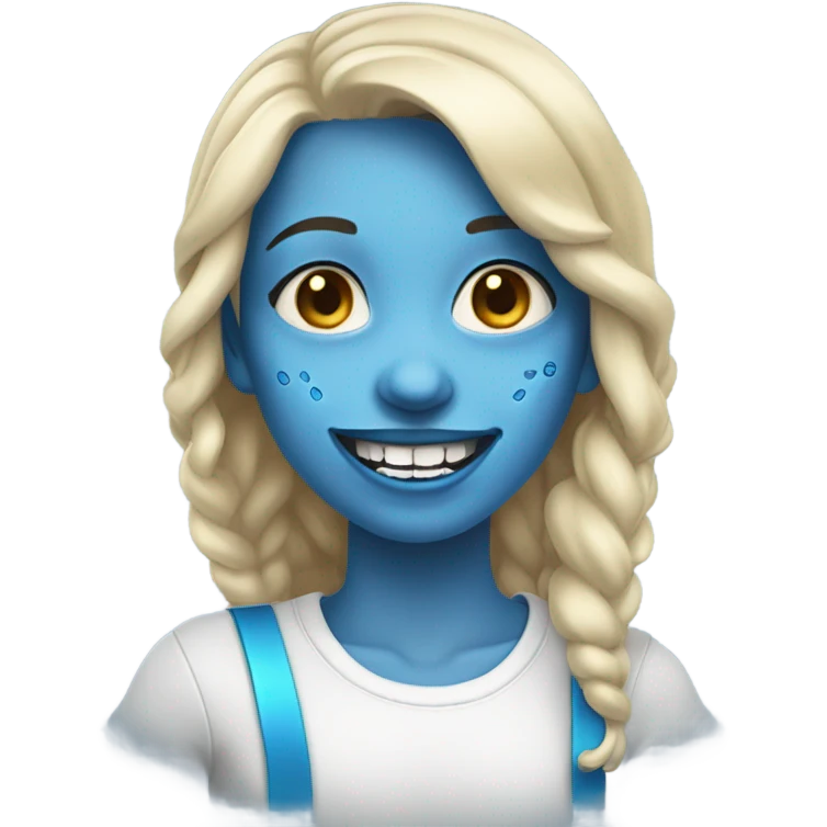 Blue girl with braces emoji