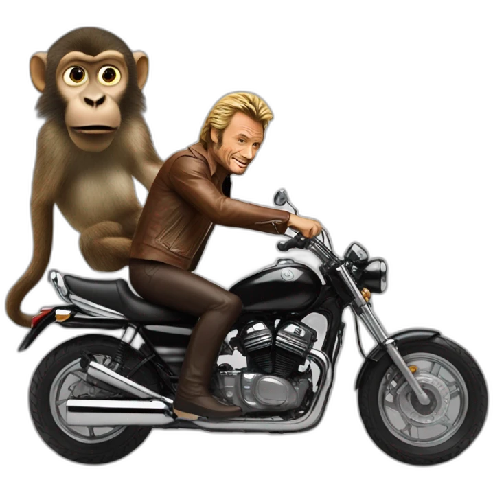 johnny hallyday riding a monkey emoji