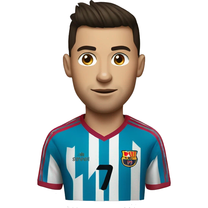 Ronaldo waring Messi shirt  emoji