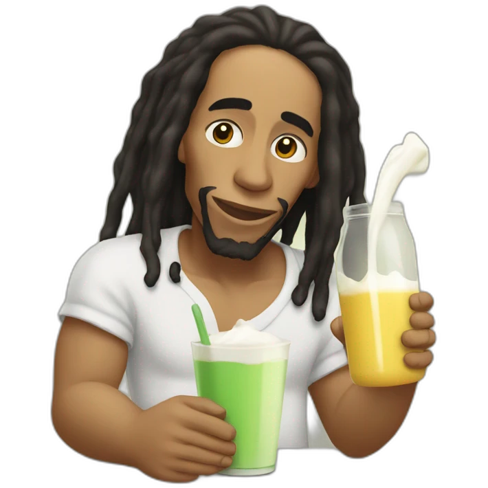 bob marley drinking milk emoji