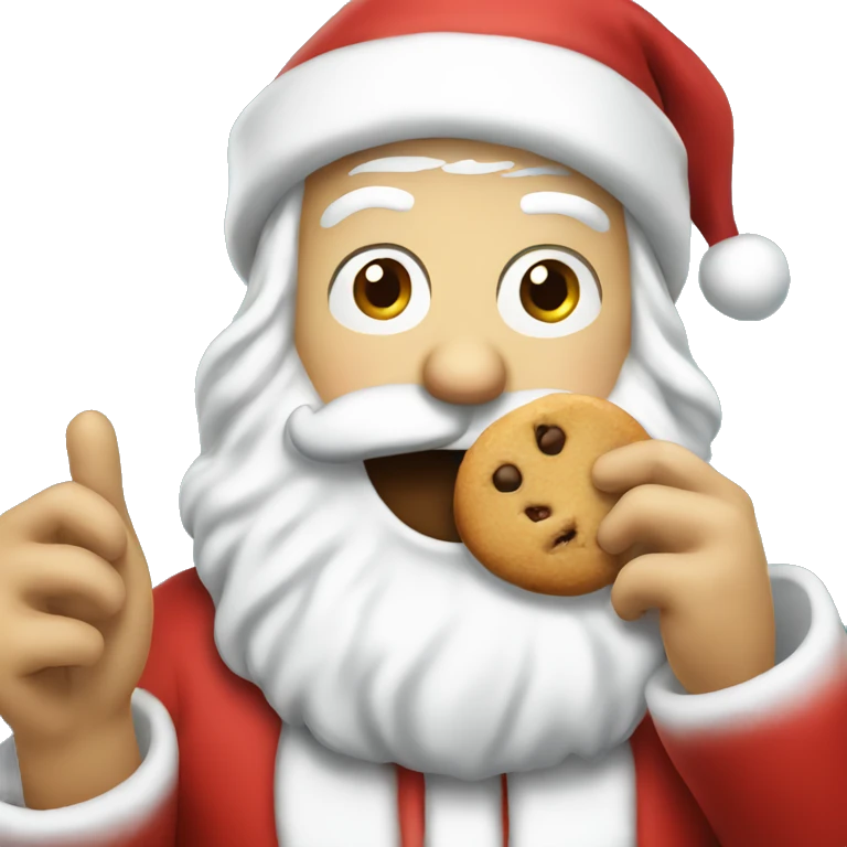 Santa eating a cookie emoji