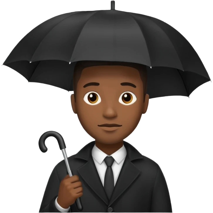 HOLDİNG UMBRELLA BLACK MAN emoji