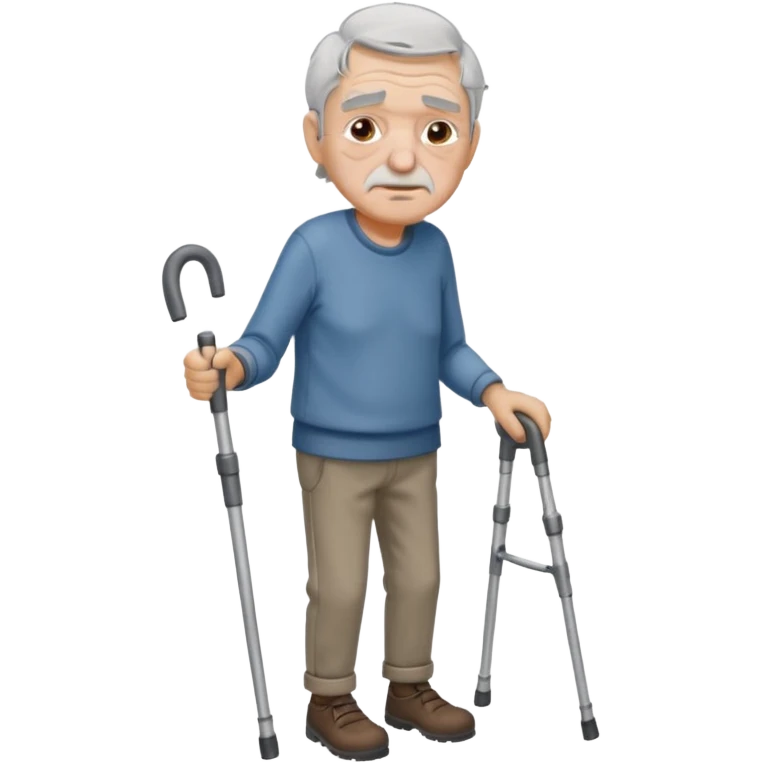old guy with crutches emoji