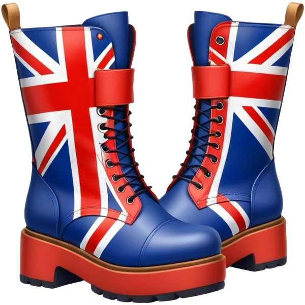 Union Jack flag platform boots emoji