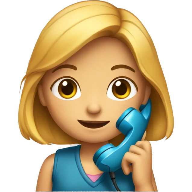 niña con telefono emoji