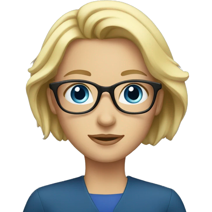 blonde teacher re glasses blue eyes emoji