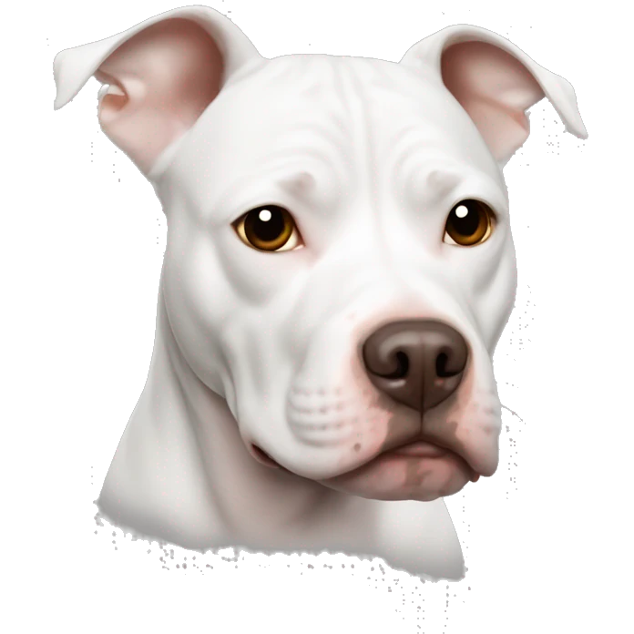 white pitbull with small brown markings on right side of eye  emoji