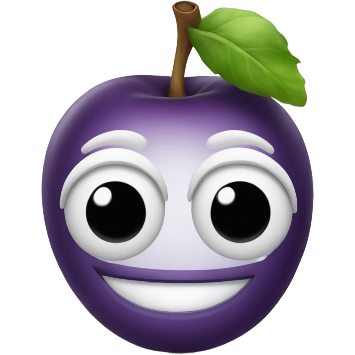 Apple emoji smiley face with egg plant eyes emoji