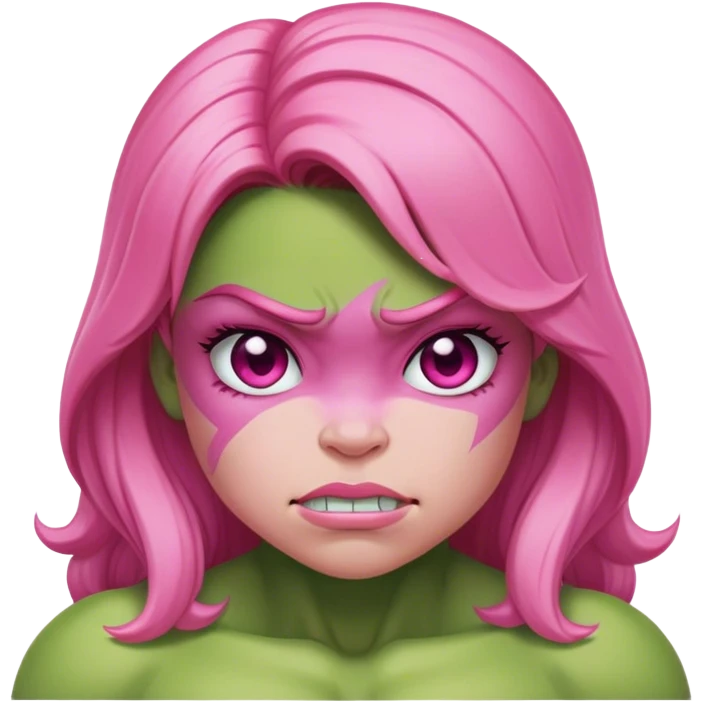 the hulk but instead of green man it’s a pink girl hulk emoji