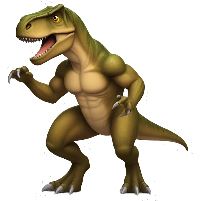 t-rex with muscles man arms emoji