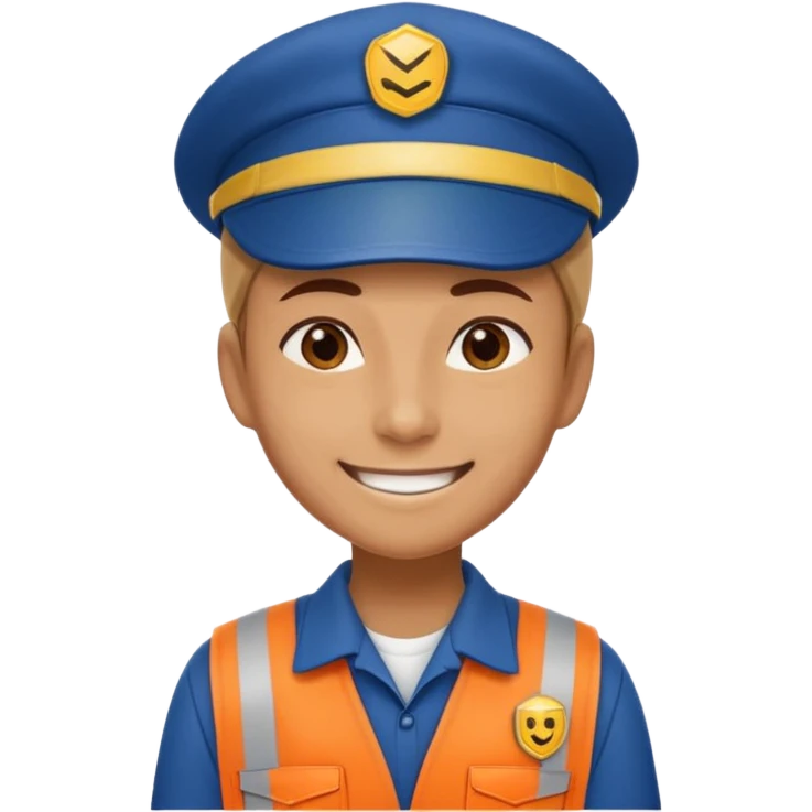 create a realistic emoji of a logistic worker resting on a parking spot emoji