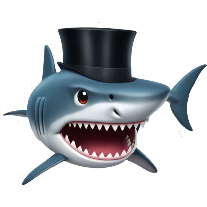 shark with tophat emoji