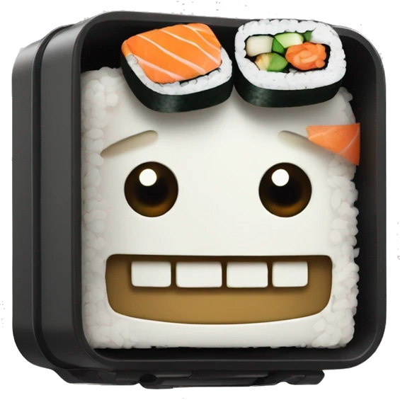 Sushi bento box robot emoji