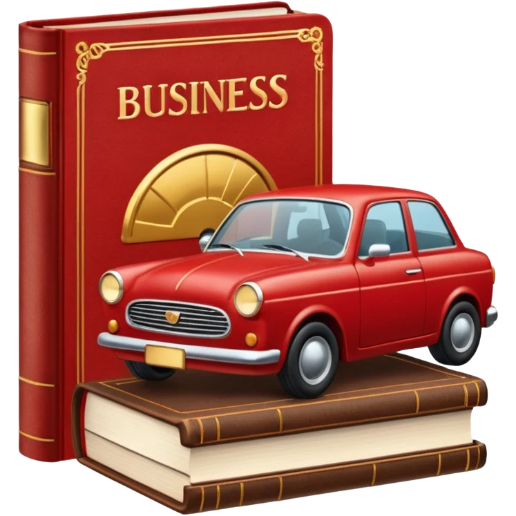 a book with a title " business intro " and a car illustration emoji