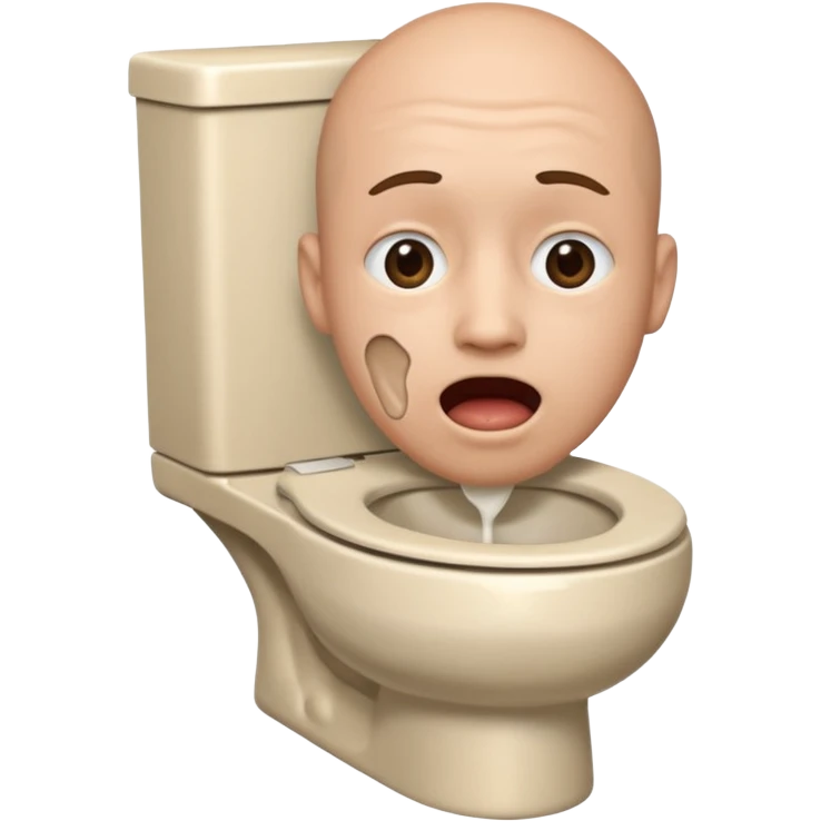 human head inside toilet singing emoji