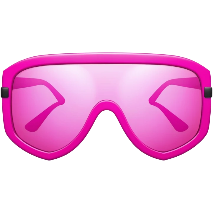 oversized bold pink shield sunglasses, maximum thickness, dramatic Y2K design emoji