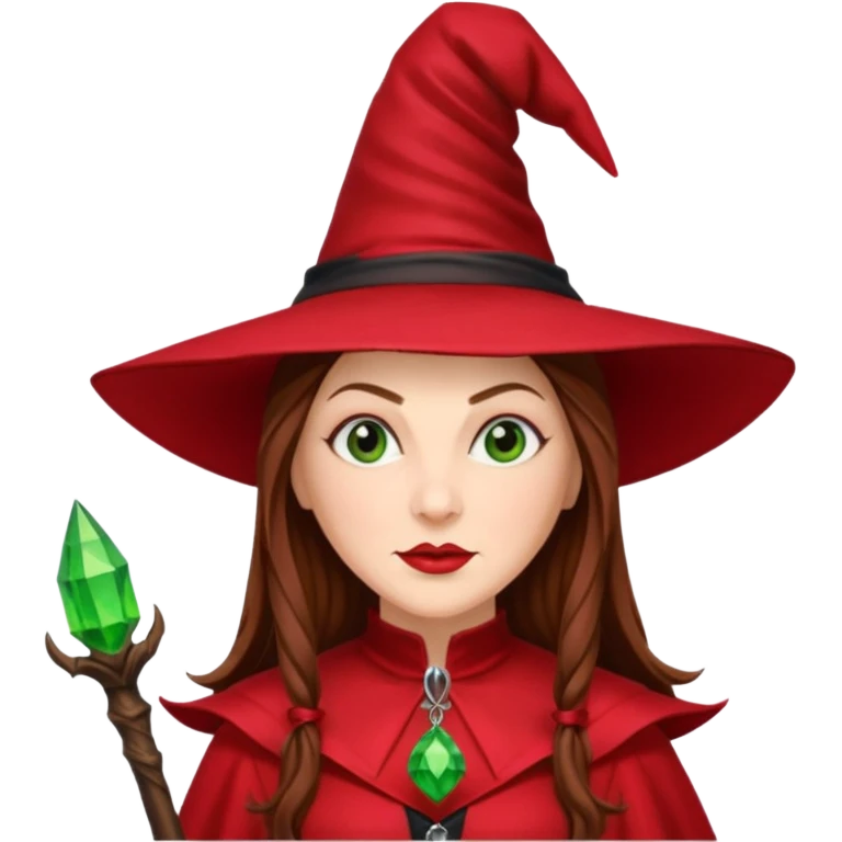 Wicked Witch of the East from the Wizard of Oz with long brown hair, red outfit emoji