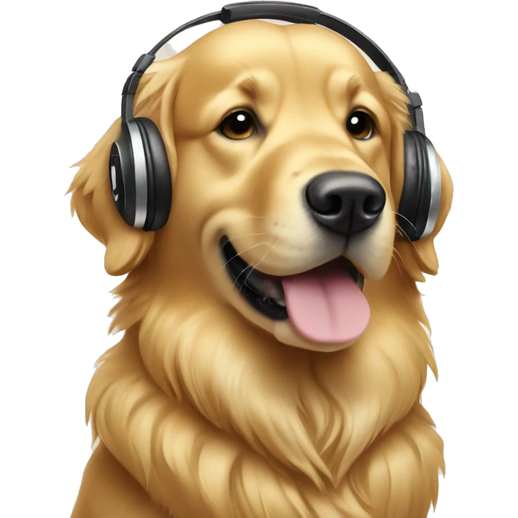 Golden retriever being a DJ  emoji