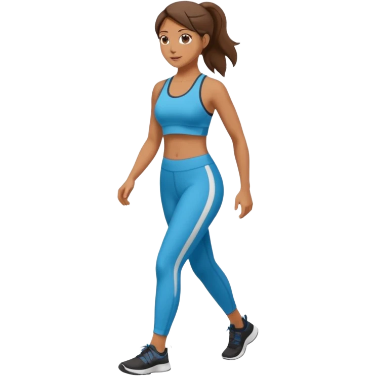women walking full body workout clothes emoji
