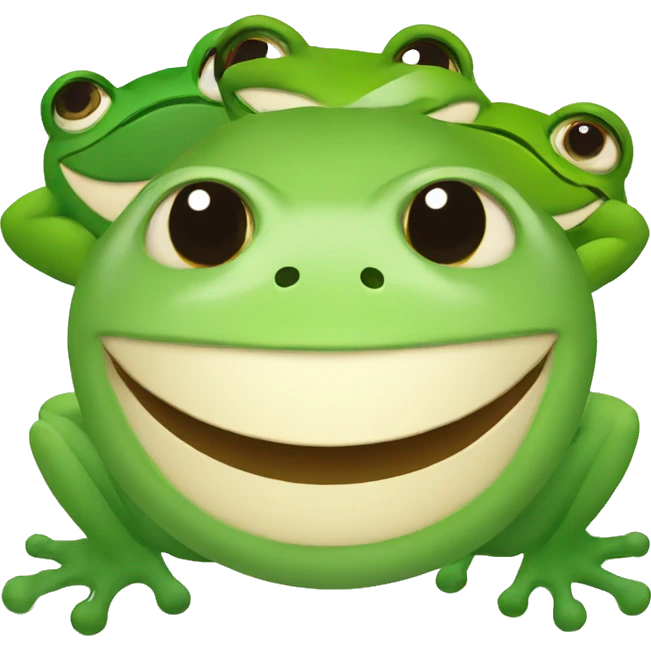 Smiling face with frogs emoji