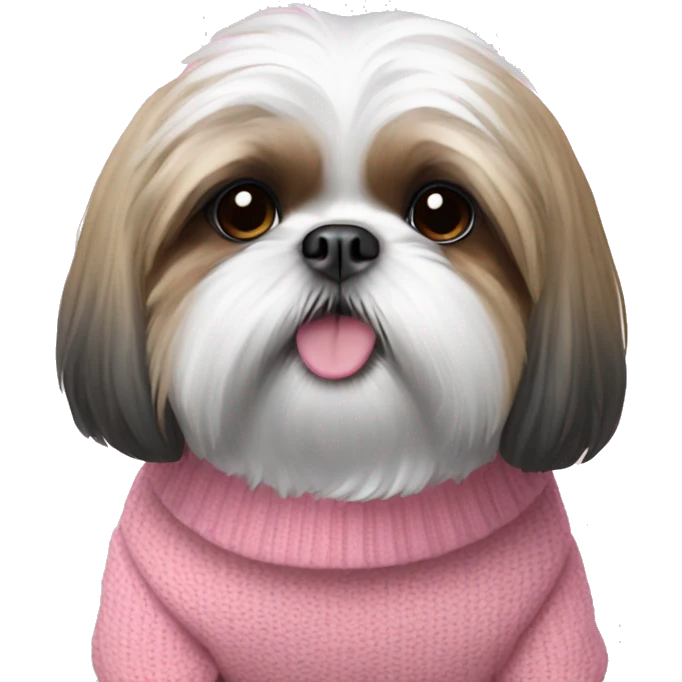 shih tzu with pink sweater emoji