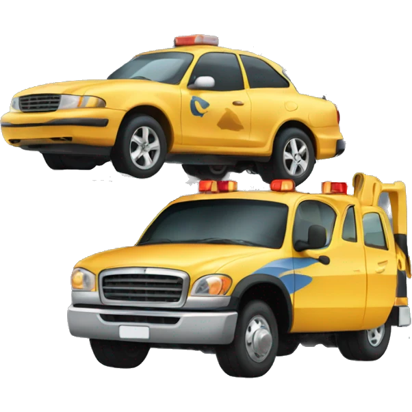 tow truck carrying a car emoji