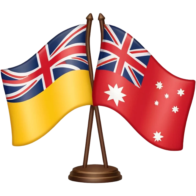 Red and yellow surflifesaving Australia flags emoji