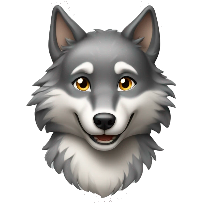 Happy Young female wolf emoji