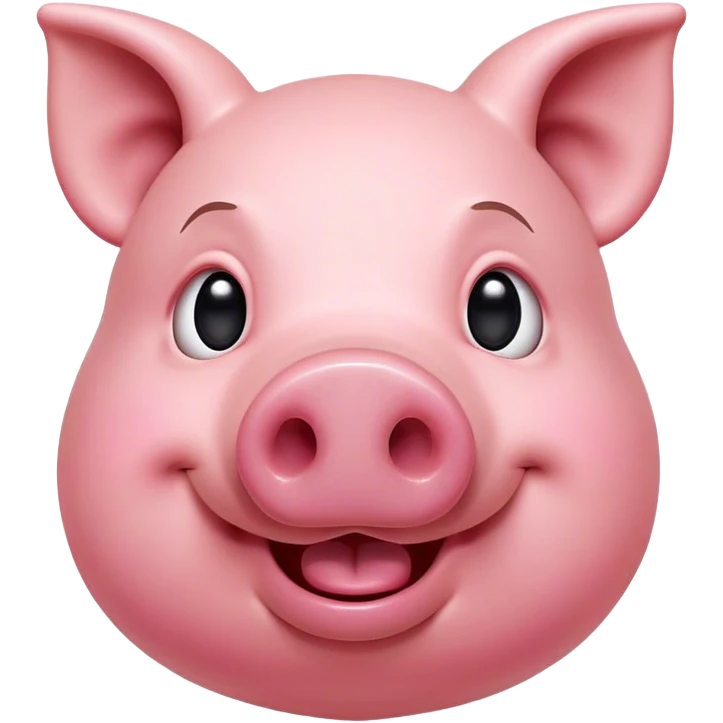 Cinematic Comical Pig Portrait Emoji, Head tilted dramatically with an exaggeratedly amused expression, featuring a striking rosy-pink hide with a playful snout and wide, expressive eyes filled with playful disbelief, Simplified yet hilariously expressive features, highly detailed, glowing with a slightly sassy glow, high shine, dramatic yet playful, stylized with an air of cheeky mischief, bright and endearing, soft glowing outline, capturing the essence of a spirited and over-the-top pig, so meme-worthy it feels like it could oink its way into internet fame instantly! emoji