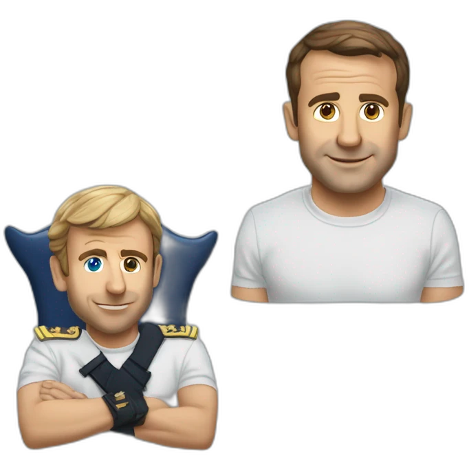 macron qui embrasse marine le peine avec un tee shirt i love marine emoji