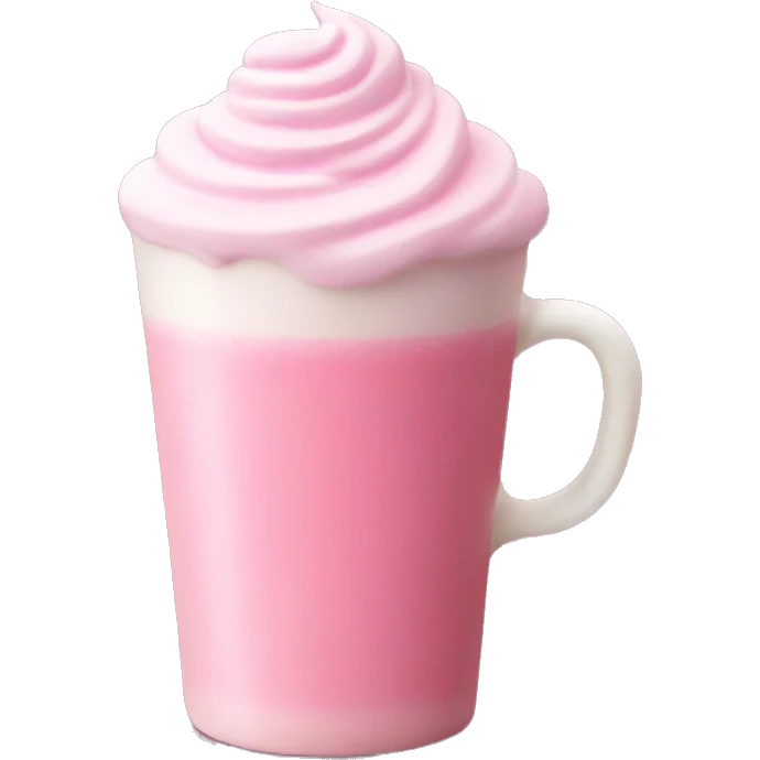 Pink matcha latte with foam emoji