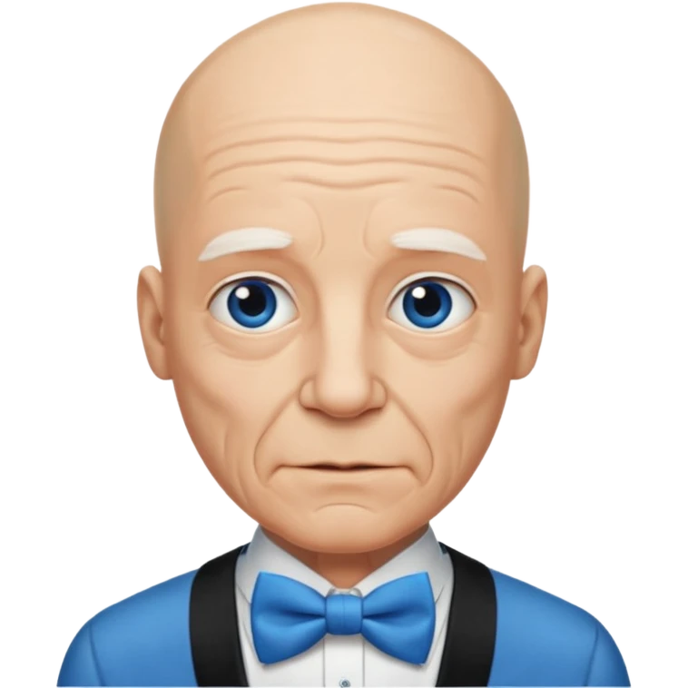 Bald with blue bow tie, Face old emoji